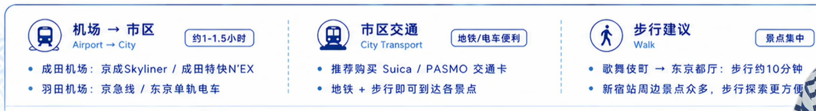 机场、市区交通、IC 卡与步行原则